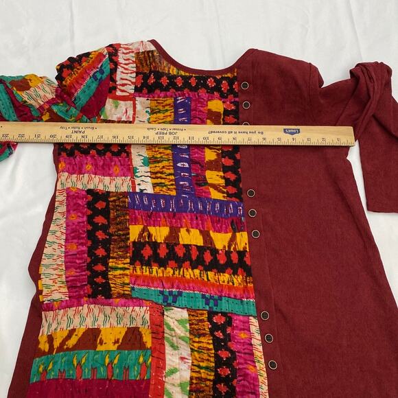 Abstract Multicolor Colorblock Top Blouse Top Long Sleeve Size Med Gracila Tunic - Picture 7 of 10